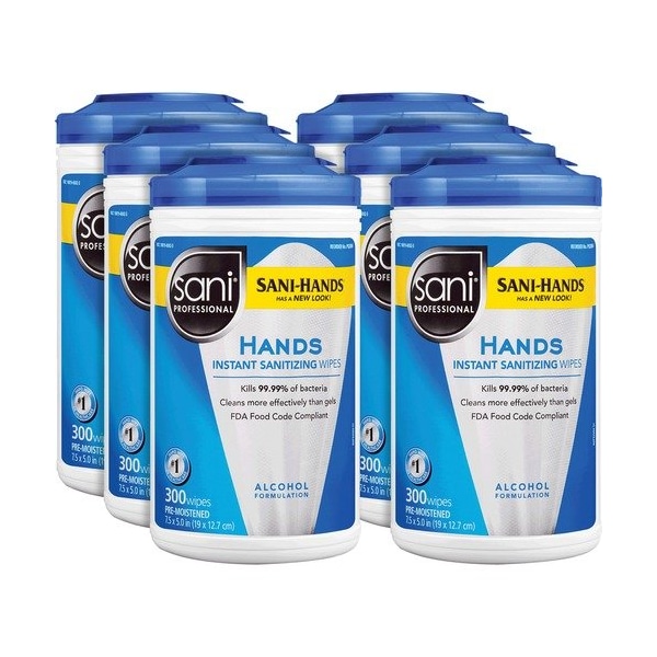 Pdi Hc Professional Hand Sanitizing Wipes, 300 Wipes/Tub, WE, 6PK PDIP92084CT - main